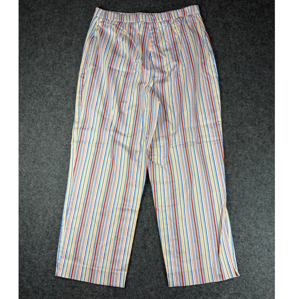 Coldwater Creek Striped Pants Colorful High Waist Casual Women's Size 6